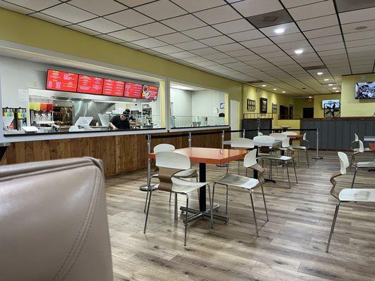 Dining area and serving counter