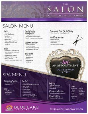 Salon Menu