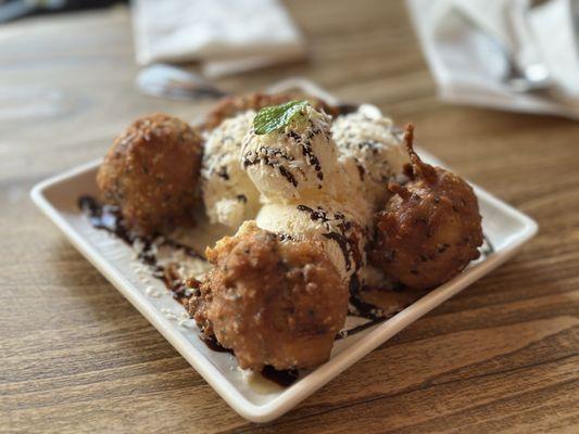 Fried Banana with Coconut Ice Cream