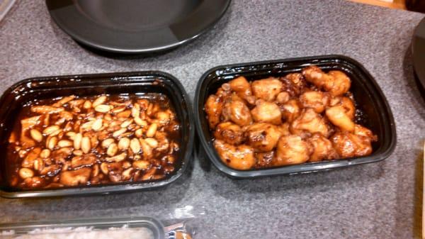 Left: kung pao chicken. Pretty good! Right: General Chen's chicken. Sooooo good!