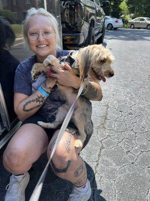 Bayleigh with Lori after his summer cut.