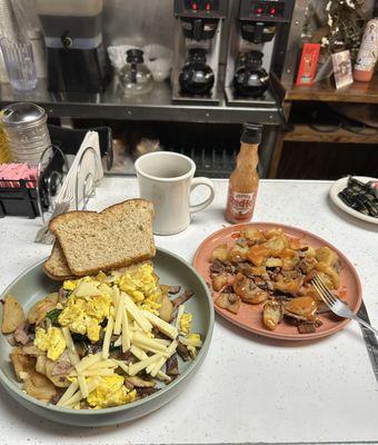 Beef brisket skillet and beef brisket hash