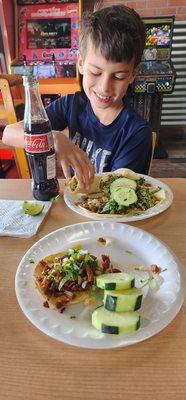 El pastor and chicken tacos