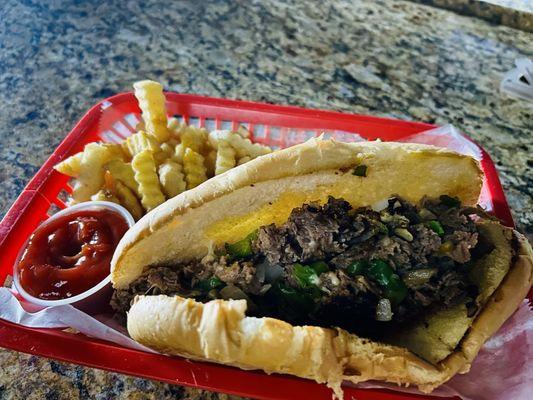 Cheesesteak & fries