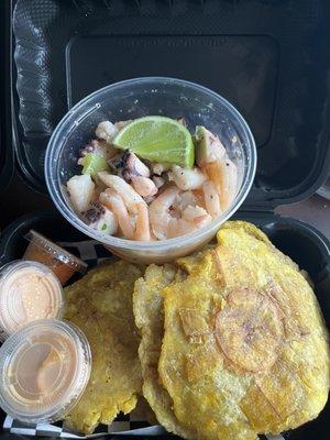 Ensalada De Marisco with Tostones