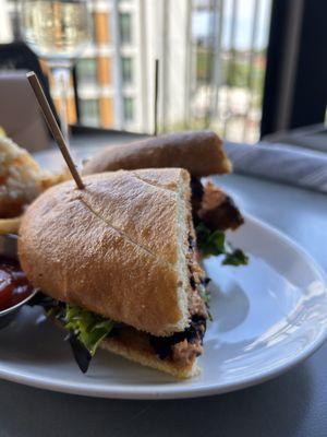 Blackened Salmon Po'boy