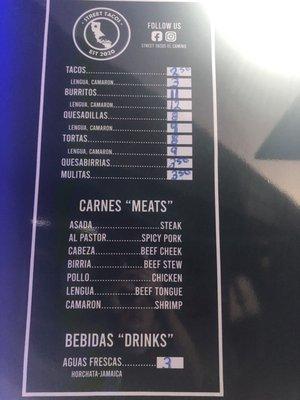 The menu was updated