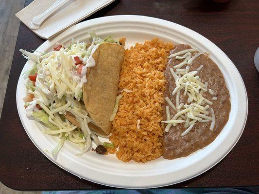 2 Crunchy Carne Asada Taco Plate