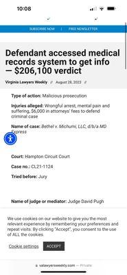 Https://valawyersweekly.com/2023/08/28/defendant-accessed-medical-records-system-to-get-info-206100-verdict/