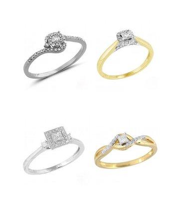 10K White gold or Yellow gold (We have all rings in both gold) .20ctw - .30ctw Diamond Promise rings  $560 - $750