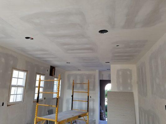 Kitchen Drywall and Plaster installation in Mid City home during complete remodel