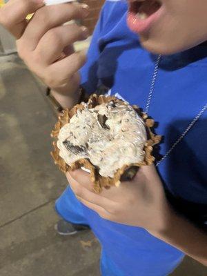 Chocolate overload on a medium cone style cup