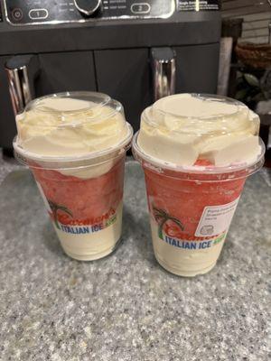 2 large vanilla & strawberry lemonade gelatis (Jayden day)