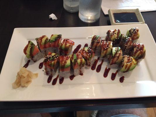 Godzilla Roll and Lobster Tempura Roll (I believe). Both very high quality and fresh!