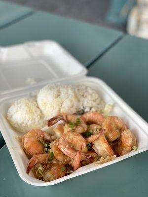 Garlic shrimp plate