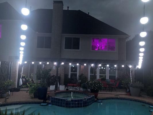 Patio and over the pool.