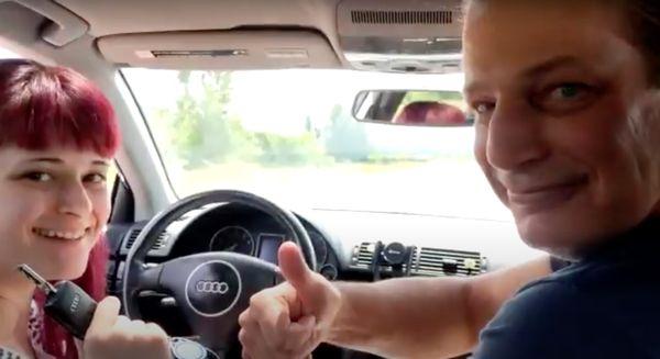 Livve behind the wheel of her new Audi A4 Avant from M&A Affordable Cars in Vancouver, WA.