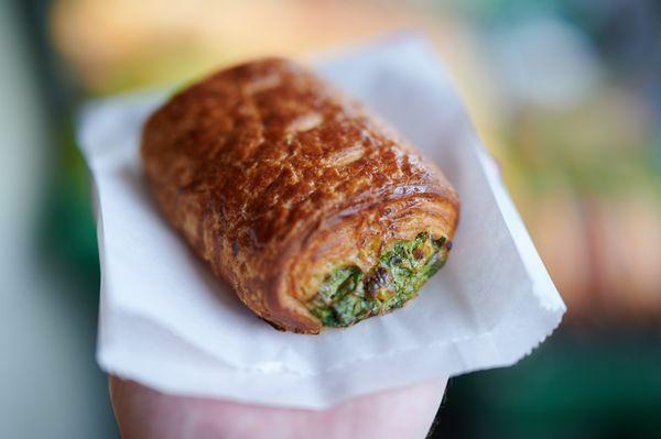 Spinach and kale croissant