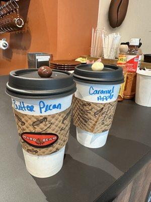 Butter Pecan Latte and Caramel Apple Latte