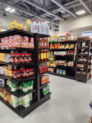 Small selection of dry groceries and snacks