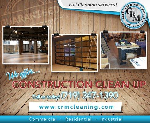 Do you need help to clean with you construction project? Give us a call. 719.347.1390