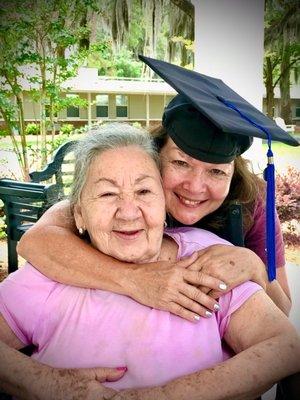 my mom and I on the lovely from patio