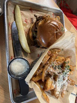 Dang Burger  and  TRUFFLE PARM FRIES-