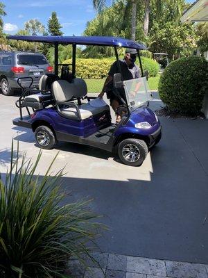 Advanced EV Golf Cart - Cobalt Blue and Gray