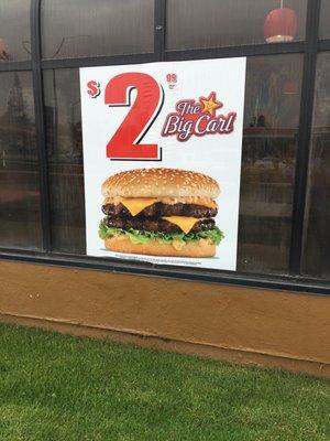 Special Big Carl sandwich deal