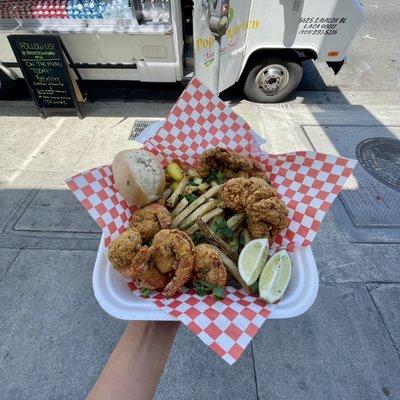 Fish, shrimp and chips