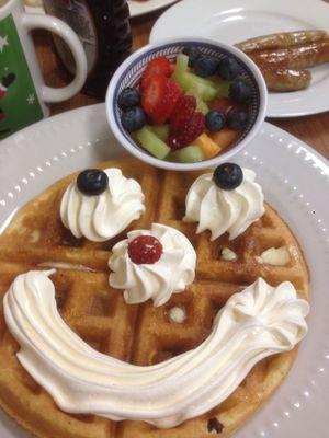 This place is very homey! I love it because the staff is very friendly. Can you tell by this waffle??! And yes it was delicious.