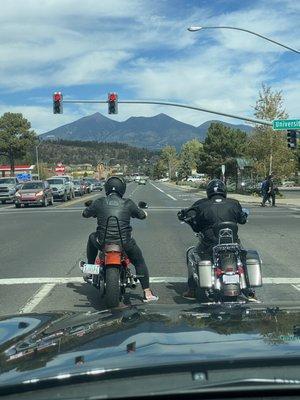 My brothers nice Orange Harley and the one they rented us