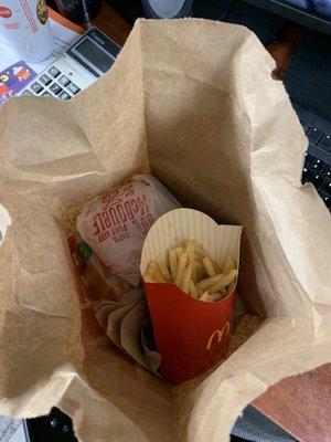 Here's the large fry that came with my lunch. Haha