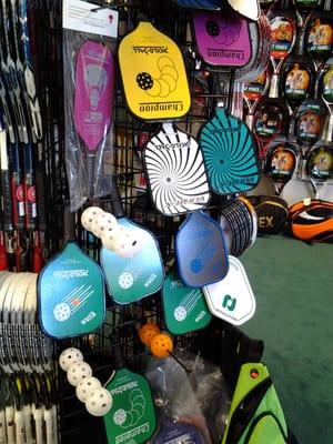 Yes, we stock pickleball paddles! S-Type Sports & PickleBall. Indoor and outdoor pickleballs.