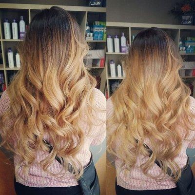 honey blonde & loose waves