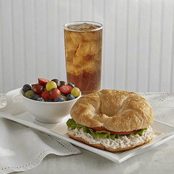 Classic Carol Chicken Salad on a Croissant with Fresh Fruit! Yumm!