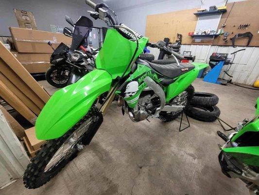 My bike at the Westside Motorsports while waiting for parts