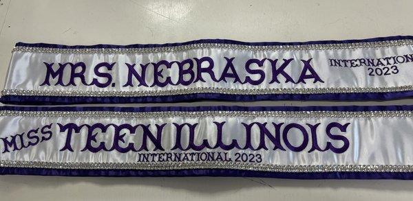 Pageant sashes