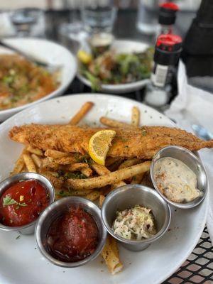 Fish and chips (red fish)