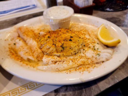 Crabcake stuffed cod