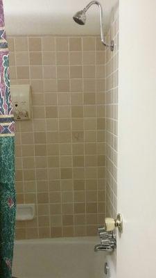 High shower heads accommodate tall people