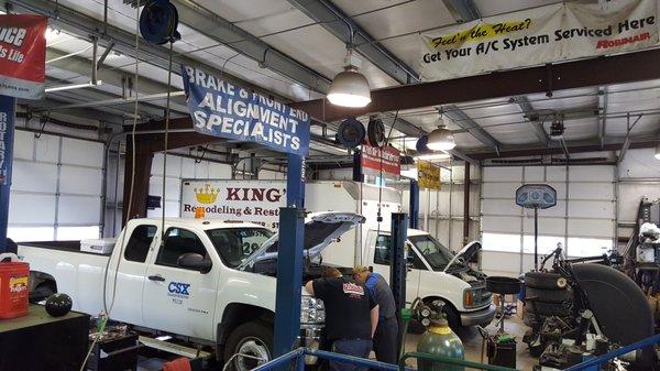 A couple of Fleet trucks getting serviced.  Have a Fleet or company Vehicles come see us! We know what it takes to keep you on the road.