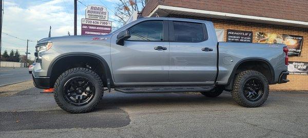 Here is a new Chevy Silverado Trailboss that we put on a Readylift suspension lift