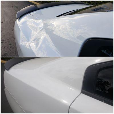 Dodge Charger impossible dent removal. Saved original paint