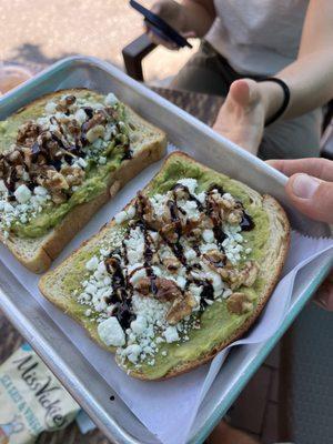 Avocado toast - barely toasted, hardly any avocado.