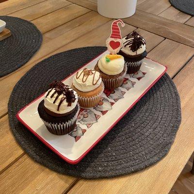 Chocolate cream pie cupcake, Apple Pie Cupcake, and carrot cake cupcake