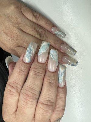 Polygel set with marble design