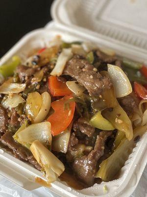 I2. Beef Chow fun with  picked veggies