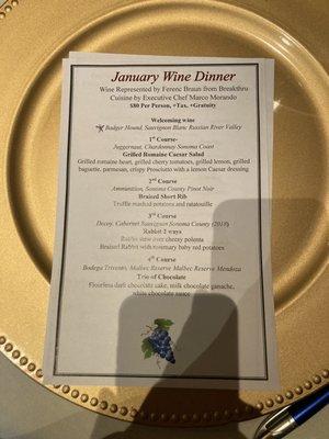 Special wine dinner!!