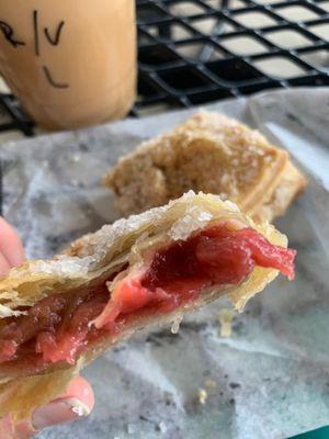 Strawberry rhubarb turnover